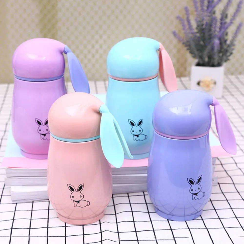 

200ml Portable Lovely Rabbit Thermos Bottle Stainless Steel Vacuum Flasks Cup Mug Thermoses Girls Kids Drinking 4 Colors C42
