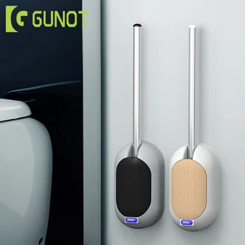 

GUNOT Toilet Brush & Holder Household Bathroom Cleaning Tool Wall Mount Long Handle Cleaning Brush Plastic Bathroom Accessories