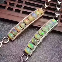 Браслет с натуральным разноцветным опалом, браслет с натуральным драгоценным камнем, S925 Серебряный браслет, роскошные элегантные вечерние женские ювелирные изделия