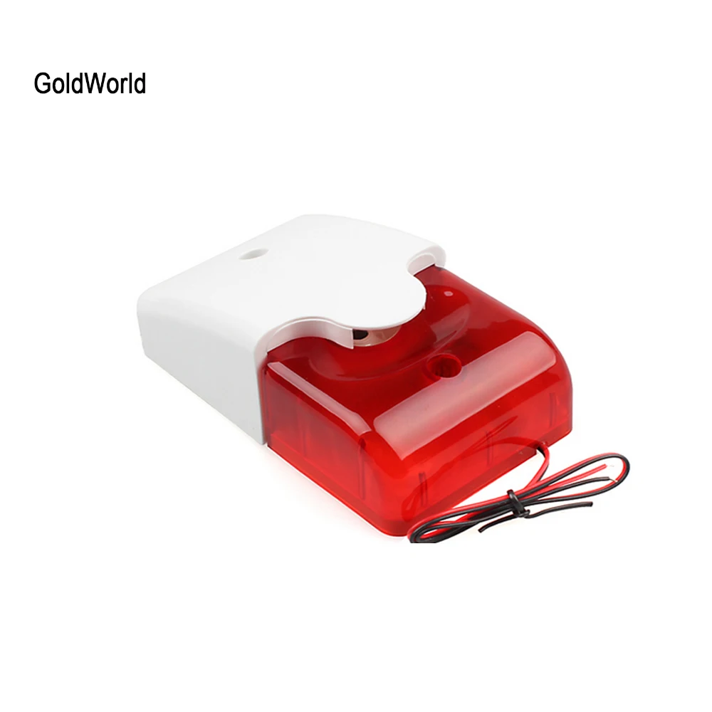 

9-12V Mini Indoor Wired Siren with Red light Siren Flash Sound Home Security Alarm Strobe System 110dB Hot Sale