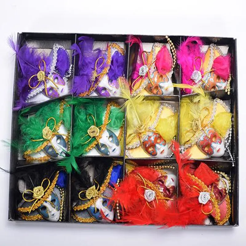 Mini Venetian Top Hat Feather Mask Fridge Magnet Wall Stickers Tourist Souvenirs Home Decor Collection Crafts Favor Party