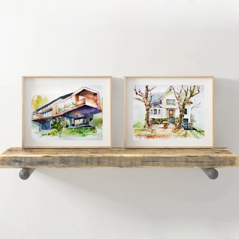 Wall Art Print Wall Art Twilight's Cullen Family Residence and Bella Swan House Watercolor Print, The Twilight Saga Poster Painting Fan Gift