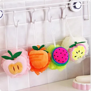 

1Pc Fruit Shape Bath Ball Scrubber Shower Spa Sponge Body Cleaning Scrub Bath lower Body Cleaning Scrub Random Colors