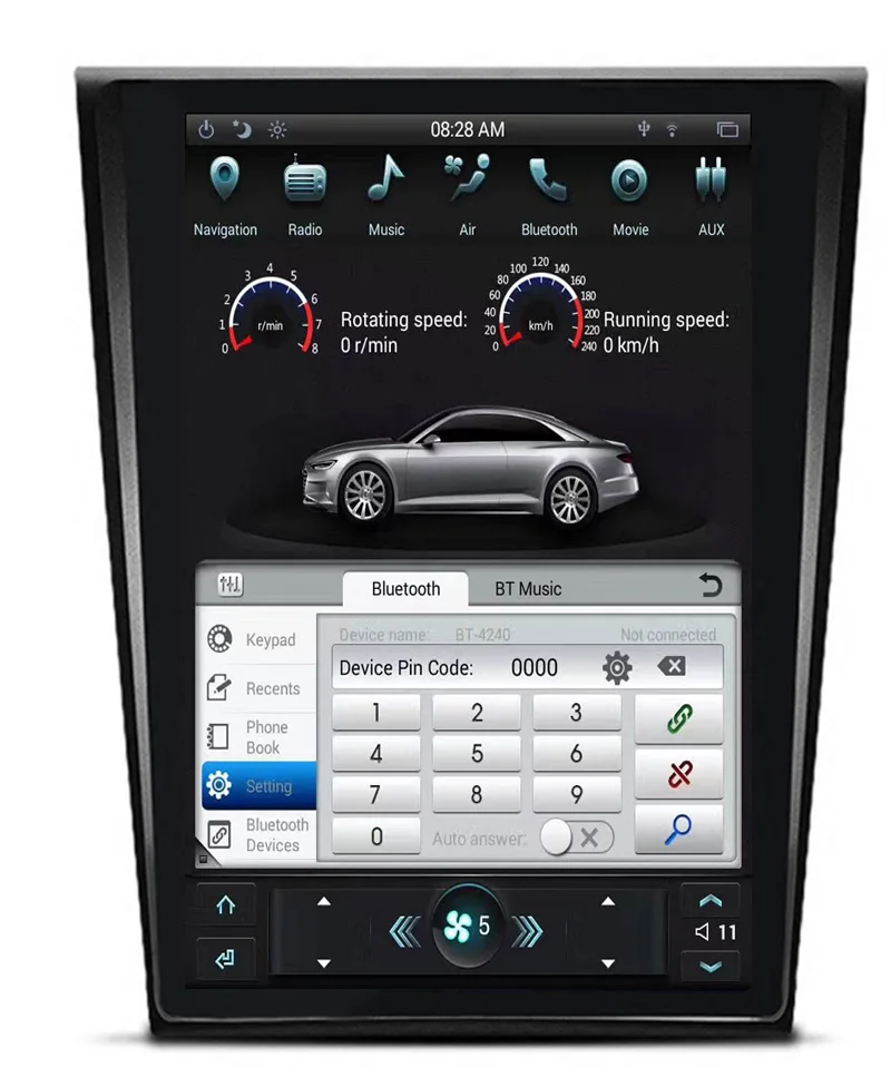 Top 10.4" Tesla Android Car Radio GPS Multimedia Stereo Headunit For Ford Mondeo 2013-2017 Vertical Screen Auto Audio 2GB+32GB 4