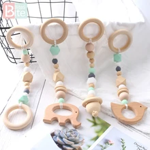 Bite Beten 1 Set/4 Pc Baby Rammelaar Houten Baby Speelgoed Mobiele Play Gym Opknoping Speelgoed Pasgeboren Kinderen educatief Speelgoed Crib Rammelaar