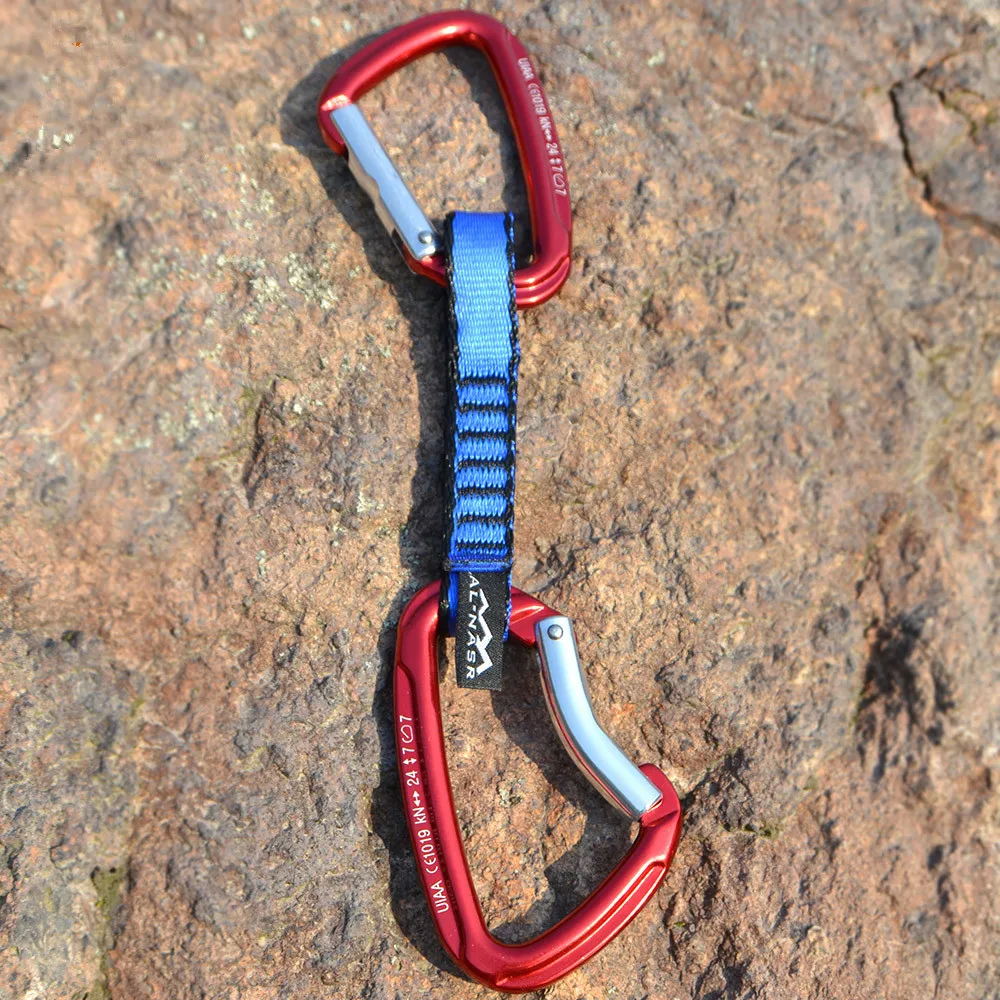 Outdoor Mountaineering Steel Quickdraw Sling 24KN Carabiner Hook Rock