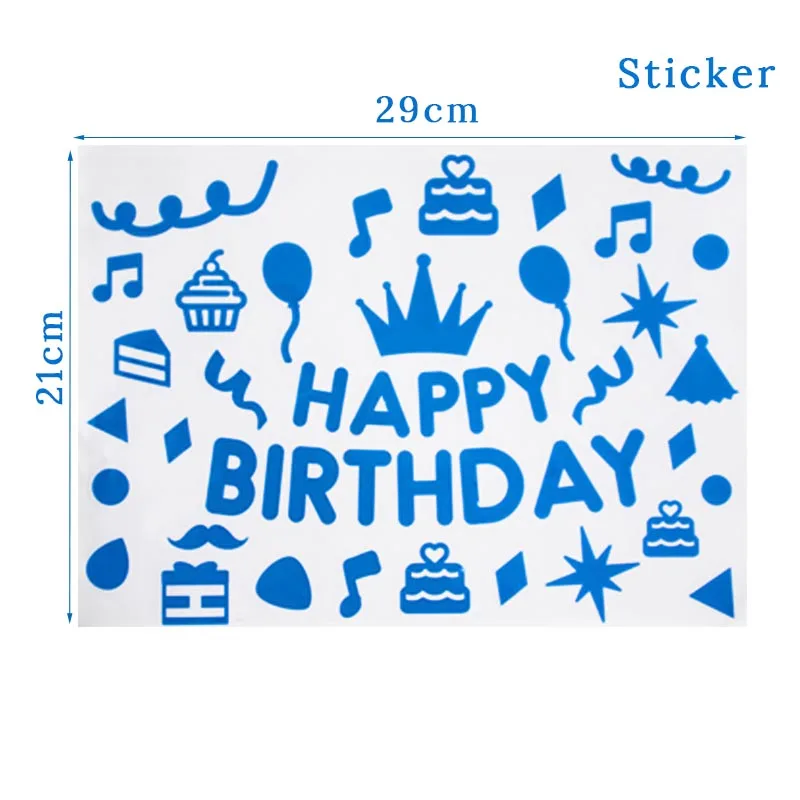 WEIGAO First Birthday Photo Clips Banner Garlands One Year Old Blue 1 Number Balloons Baby Shower Boy Birthday Decor Supplies - Цвет: balloon stickers