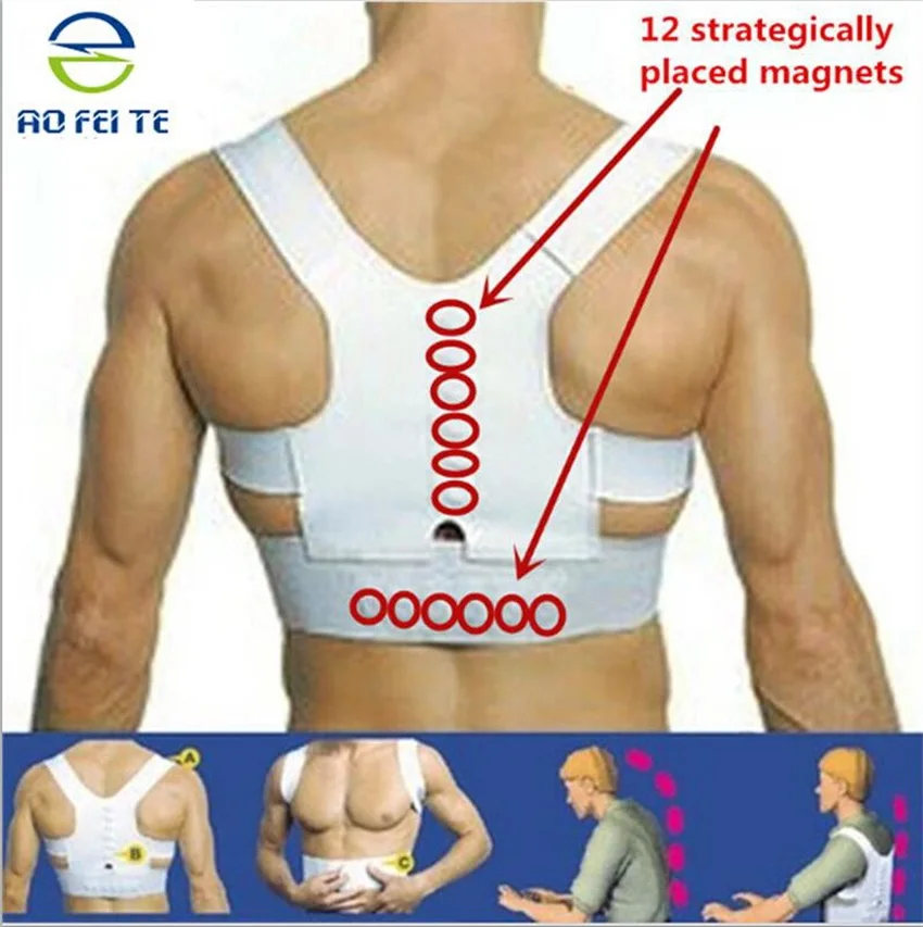 Новое поступление женский мужской регулируемый пояс для поддержки спины Магнитный Корректор осанки фиксатор и поддержка осанки корректор спины