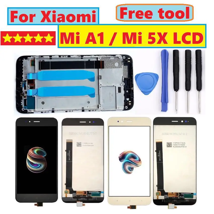 Для Xiaomi mi A1 ЖК-дисплей + сенсорный экран 5X ЖК-дигитайзер Pre um Замена для 4 ГБ 32 64 Гб 5