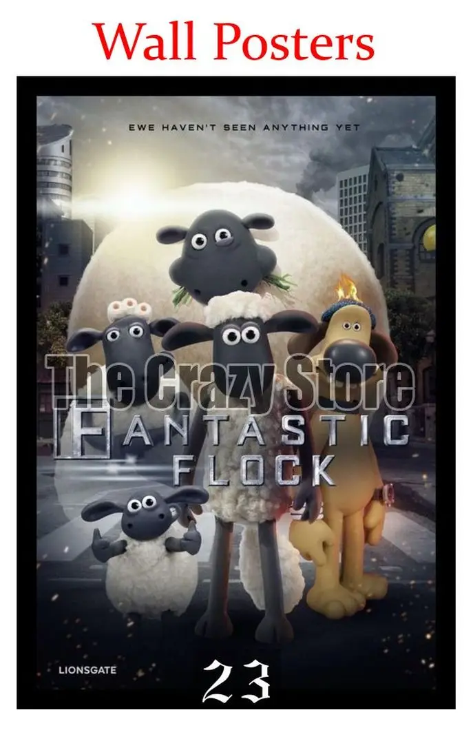 Shaun The Sheep Film Kertas Kraft Putih Seni Lukisan Cetak Poster Gambar Dinding Model Dekorasi Rumah 42x30 Cm Wall Stickers Aliexpress