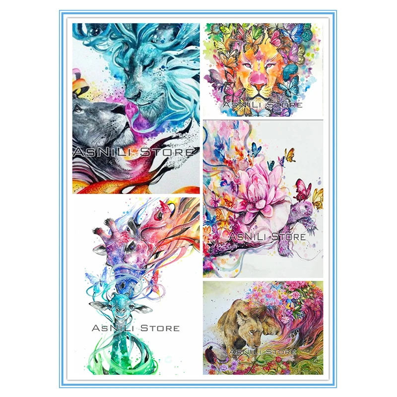 

DIY Diamond Embroidery Butterfly Animal 5D Diamond Painting Cross Stitch Mosaic Pattern Full Square Rhinestone Home Decor Tiger