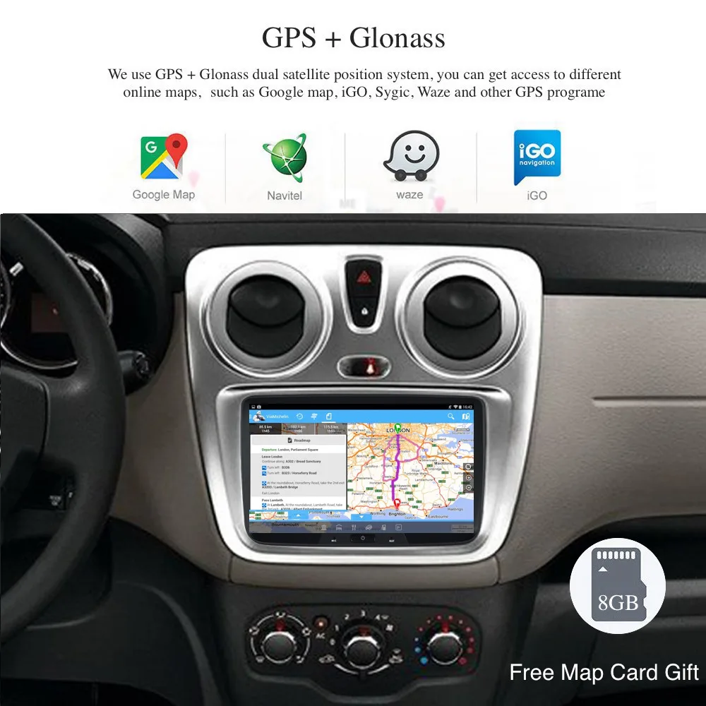 Sale Car Radio GPS Android 8.0/7.1 for Renault Duster Dacia Sandero Duster Captur Lada Xray 2 Logan 2 Navi 8-Core WIFI BT SWC USB AUX 1