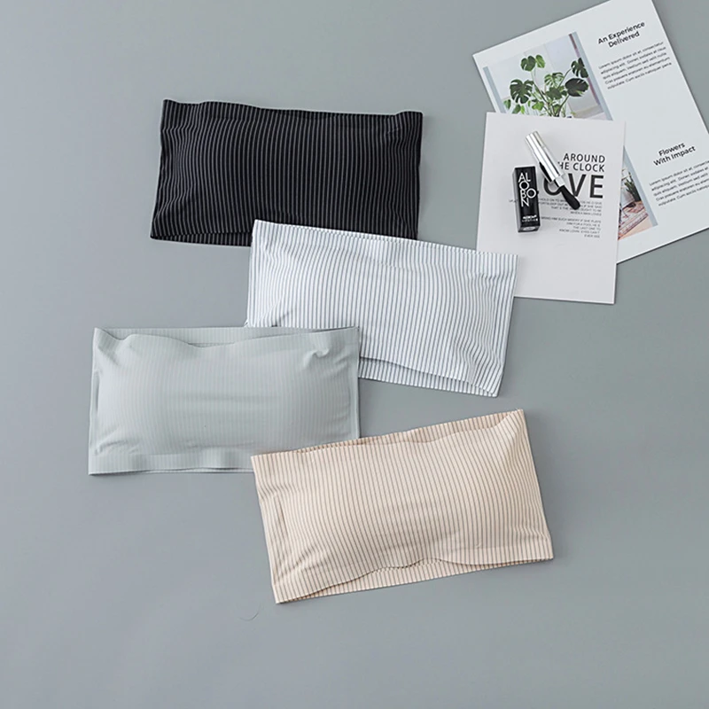 Sexy Gorge Crop Top Padded Bandeau Bra Anti Emptied Seamless Strapless Women Tops Boob Tube Wrapped Chest 4 Color Tube Top Sexy Gorge Crop Top Padded Bandeau Bra Anti Emptied Seamless Strapless Women Tops Boob Tube Wrapped Chest 4 Color Tube Top