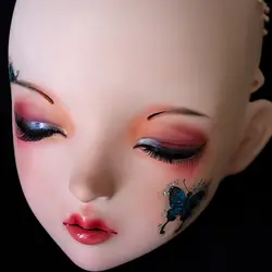 (LiLi маска-23) сладкая Девочка смолы половина головы настроить Косплэй японский ролевая игра Аниме Силиконовые Kigurumi маска Трансвестит кукла