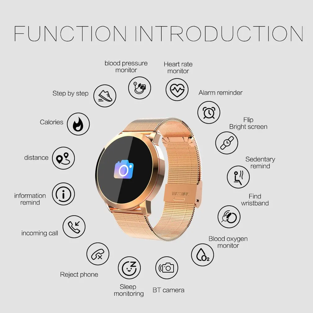 Color Touch Screen Q8 Smart watch 1080P Watch Men Women IP67 Waterproof Sport Fitness Camera Wearable Smart Devices Electronics