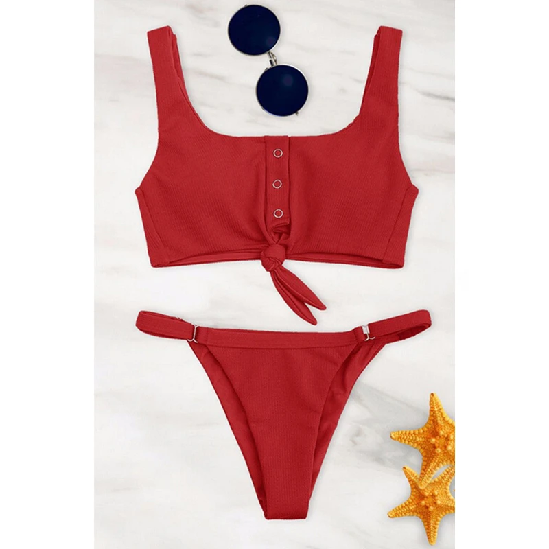 New Sexy Women Summer Bikini Set Solid Beach Push-Up Padded Bra Brazilian Swimming Suits Swimwear Biquini Female Micro Swimsuit