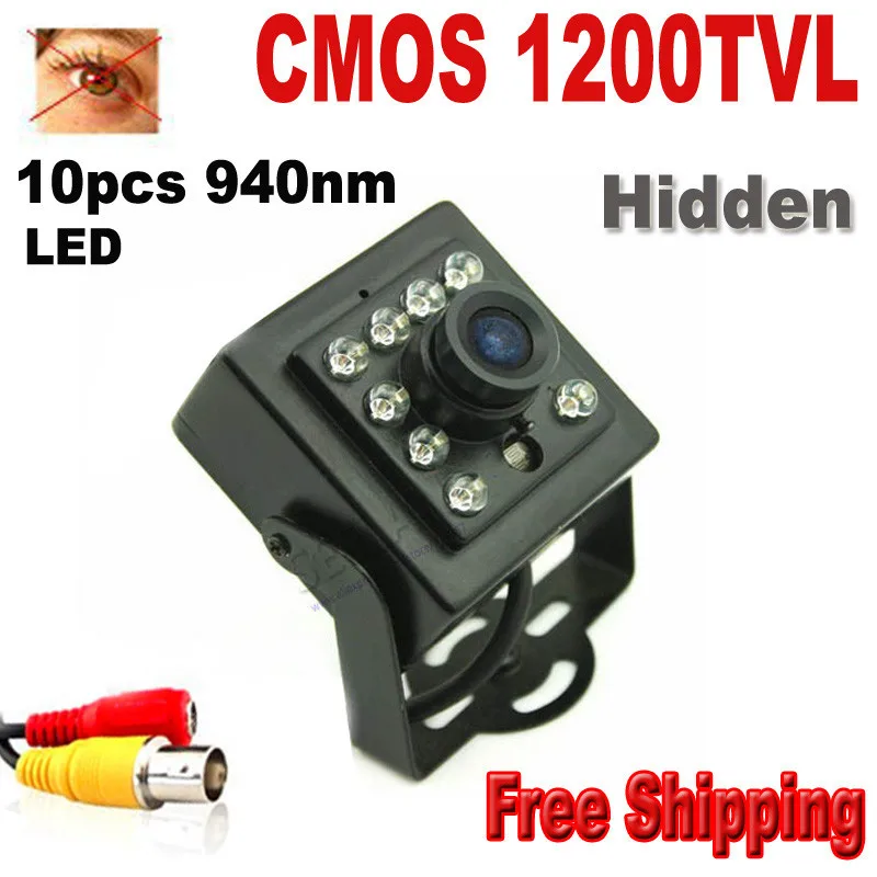 HQCAM ночное видение 1200 TVL CCTV камера безопасности CMOS цветная мини камера 10 шт. 940nm led 3,6 мм объектив Мини cctv Камера