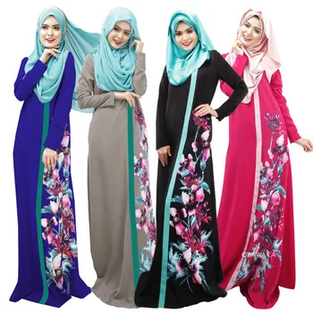 

2018 Hot New Muslim Nation Long Skirts Digital Printing Multi-colour Multi-Code Arabic Robes Musulman Vestidos Ramadan Fashion