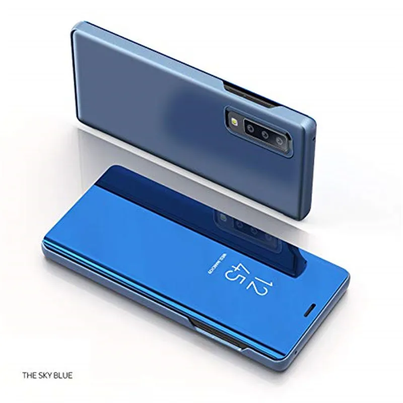 Mirror Flip Clear View Smart Leather Case Cover For Samsung A750 A6 A8 A9 2018 J4 J6 (8)