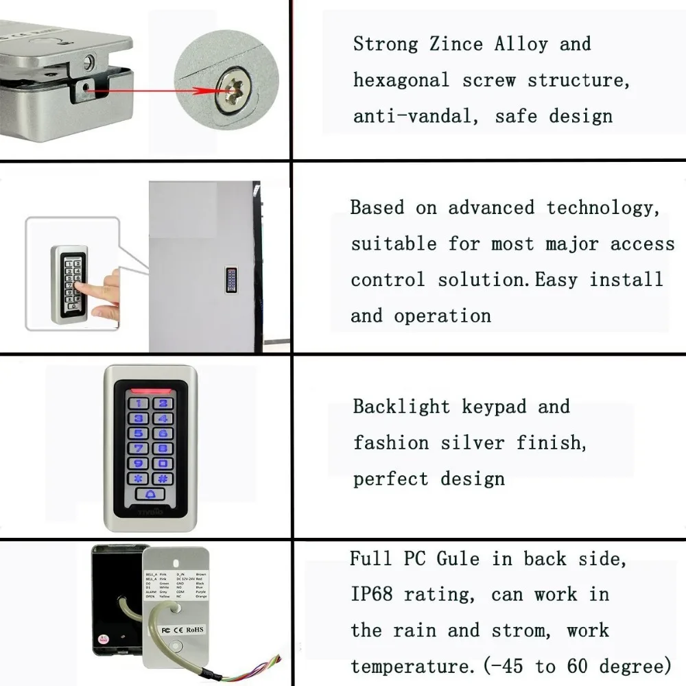 Metal Waterproof access control keypad  (8)