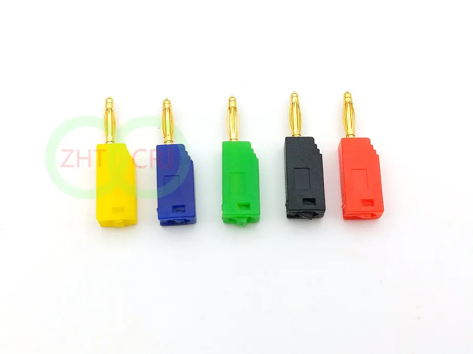 

200 pcs 2mm Gold Plated Banana Plug 5 Color