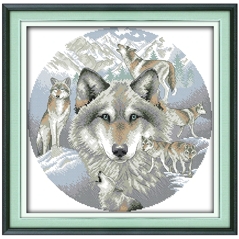 Spirit of the Wolf Counted Cross Stitch 11 14CT Cross Stitch Set