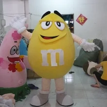 EVA материал красный желтый шоколадный M Beans маскарадный костюм конфеты мультфильм одежда косплей реклама Хэллоуин платье