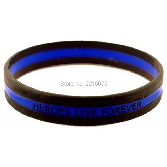 1000pcs Triband Heroes Live Forever Thin Blue Line Silicone 1000pcs Triband Heroes Live Forever Thin Blue Line Silicone Wristband Rubber Bracelets Free Shipping By Dhl