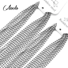 10 шт./лот, шарики из нержавеющей стали, цепочка, ожерелье, соединительные цепи для DIY ювелирных изделий, материалы для изготовления, аксессуары