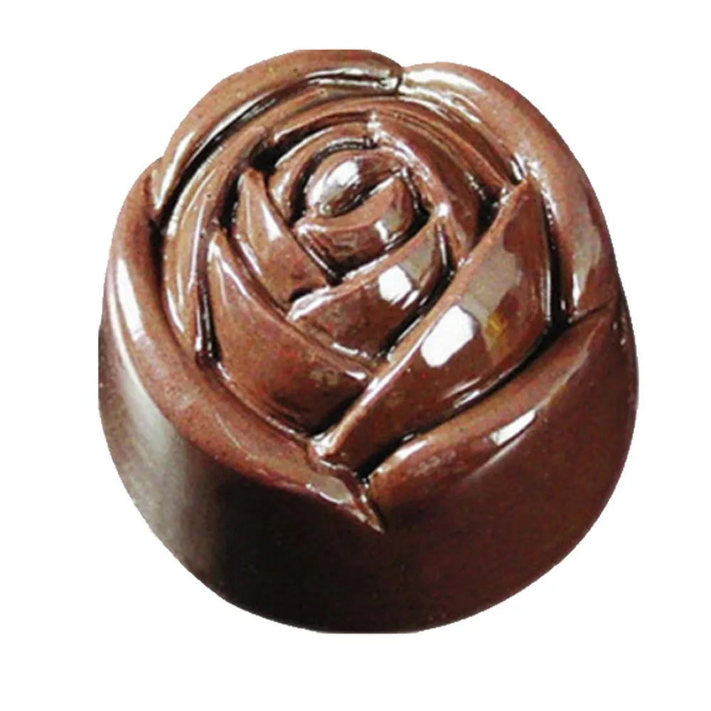 Роза форма для шоколада пресс-формы Поликарбонат ПК прозрачный жесткий пластик шоколадные формы DIY Свадебные для желе, льда Cube маленькие формочки для выпечки