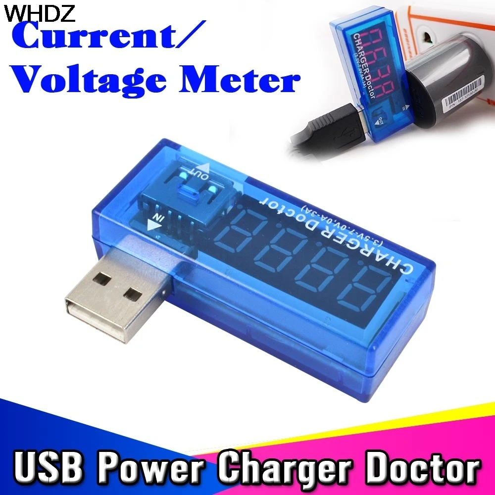 Новые Горячие Мини цифровой 4 цифры дисплей USB мощность Ток Напряжение метр тестер, портативный измеритель напряжения зарядное устройство Доктор, вольтметр