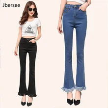 Jbersee высокое качество Для женщин Push Up Джинсы для женщин сезон: весна–лето тонкий Высокая талия карандаш Брюки для девочек стройная женщина Брюки кисточкой Джинсы для женщин yz2057