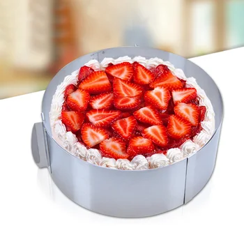 

Retractable Stainless Steel Circle Mousse Ring Mould Baking Tool Set Cake Mold Size Adjustable Bakeware HFing