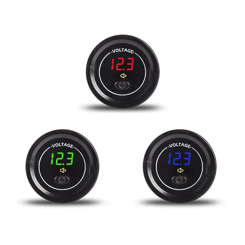 

Waterproof Motorcycle Boat Car DC 12V 24V 30V LED Voltmeter Display Voltage Meter with ON OFF Switch Low Voltage Alarm