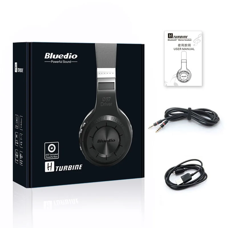 Совершенно Bluedio HT беспроводная Bluetooth Версия 5,0 беспроводная гарнитура бренд стерео наушники приложения с микрофоном Громкая связь звонки - Цвет: Black retail box