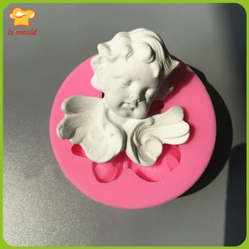 

Big head closed eyes angel silicone mold aromatherapy gypsum mold birthday wedding holiday hand soap mold