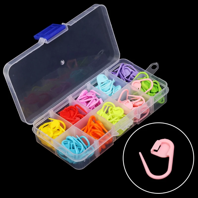 

120Pcs/Set Colorful Knitting Stitch Markers Crochet Locking Tool Craft Ring Holder
