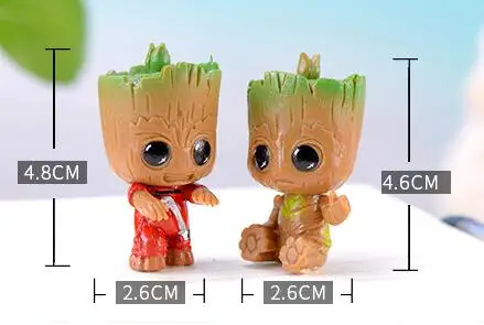 4pcs Set Marvel Guardians Of The Galaxy Avengers Tiny Cute Baby Tree Man Model Figure Toys 5cm Action Figures Aliexpress