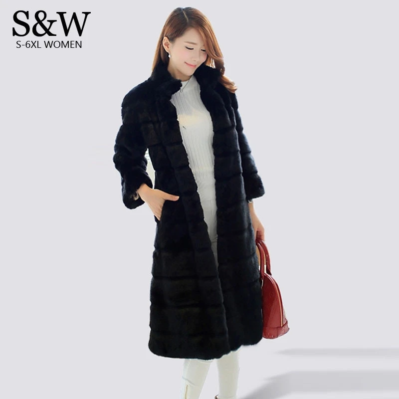 black maxi fur coat