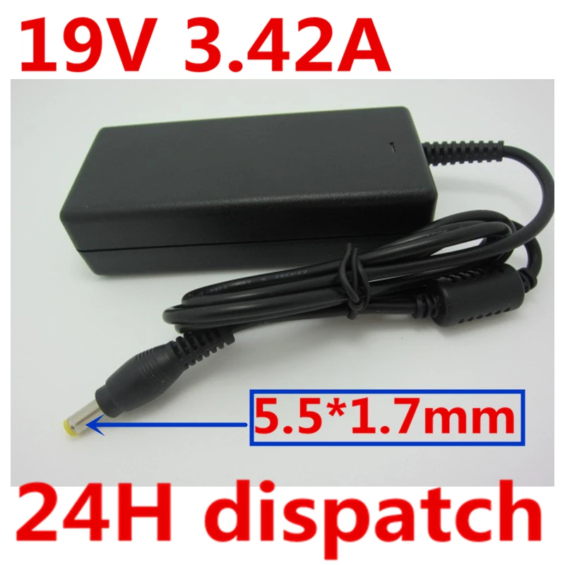 HSW 19V 3.42A 5 5*1 7 65W AC DC адаптер зарядное устройство для ноутбука ACER ASPIRE 3680 3690 5720 5920 5315