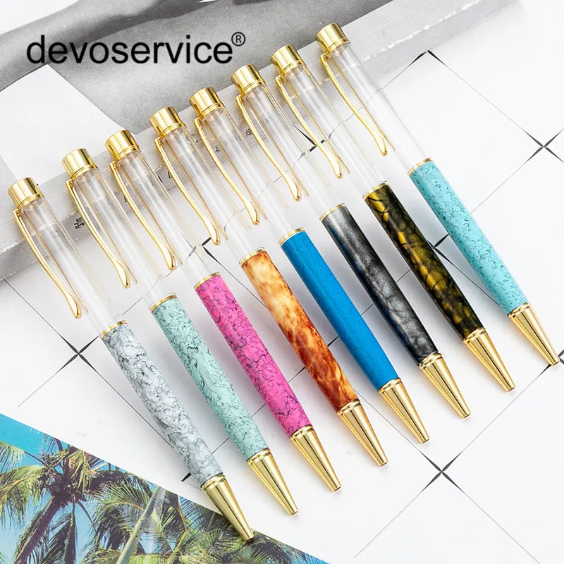 

30pcs Creative DIY Handmade Crystal Pen Metal Oil Ballpoint Pens High-end Gifts Student Stationery DIY Empty Rod Ballpoint Pens