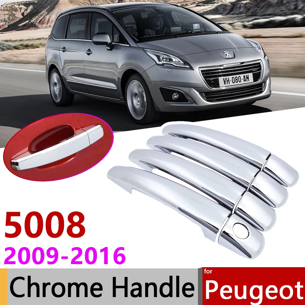 Najtaniej Dla Peugeot 5008 2008 ~ 2016 chromowana klamka pokrywa naklejki do samochodów tapicerka zestaw 2009 2010 2011 2012 2013 2014 2015