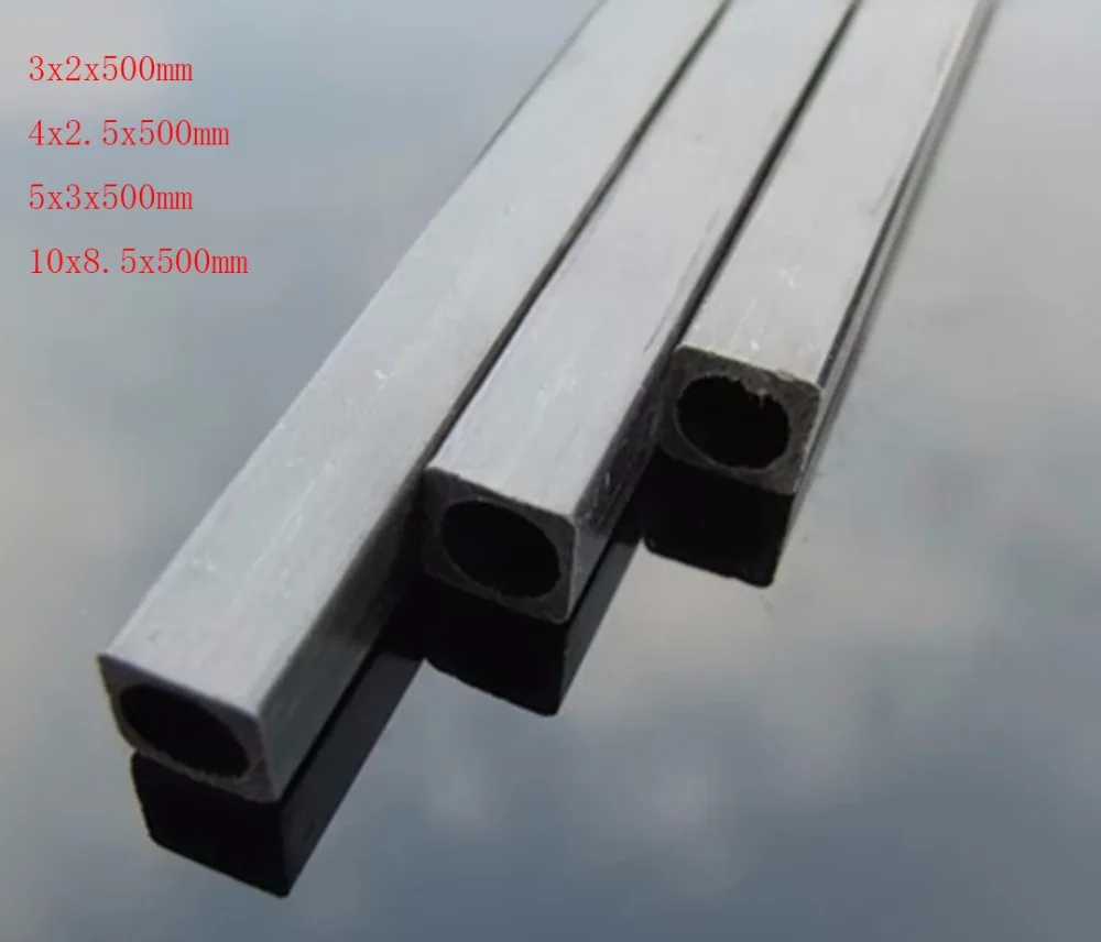 

5pcs/Lot RC Hobby Parts Square Carbon Fiber Tube Multi-Size Length 500mm