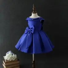 Торговля, модные платья для девочек вечерние свадебное торжественное мероприятие 2 большой бант праздничное платье с жемчужинами на воротнике и с низким вырезом на спине платье-пачка платье на день рождения От 3 до 10 лет E069