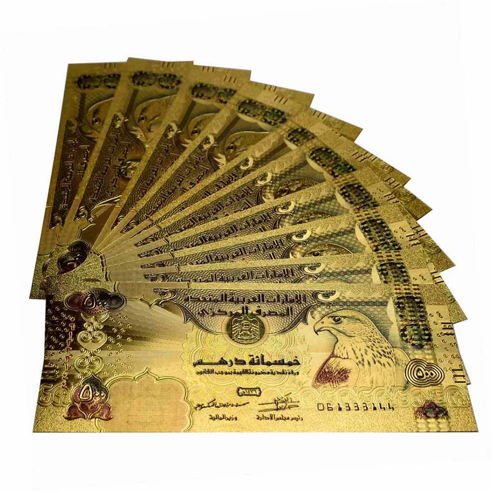 500 г. Dirham банкноты из золотой фольги Объединенные Арабские Эмираты поддельные