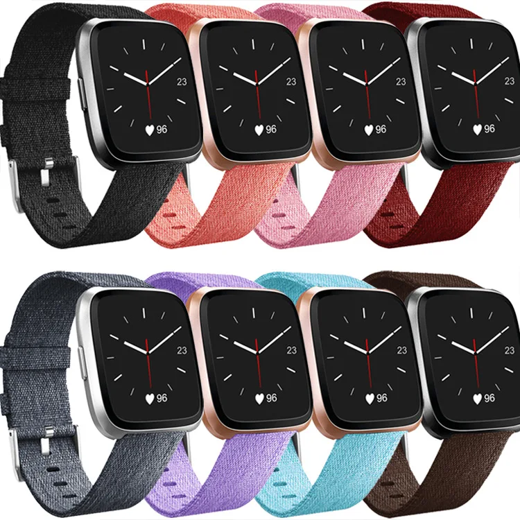 

Woven Nylon Replacement Wristband Wrist Bands Watch Band Strap Accessories for Fitbit Versa/ fitbi Versa lite Sport Smartband