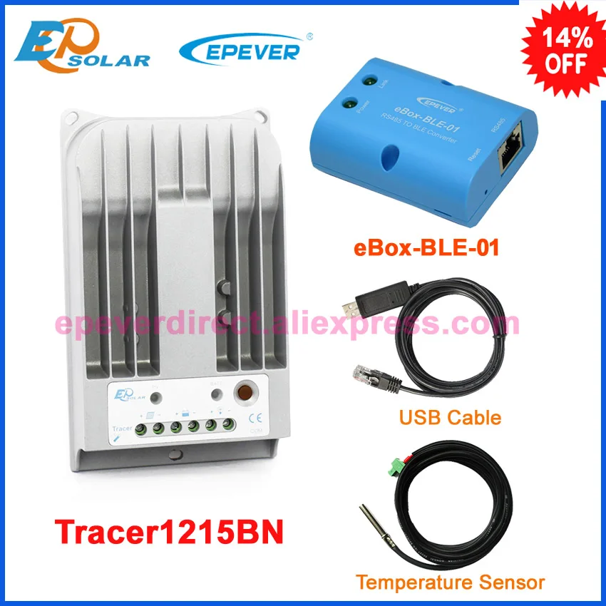 

Max PV input 150v solar charging EPEVER EPSolar regulator Tracer1215BN 10A 10amp with eBOX-BLE-01 USB+sensor free shipping