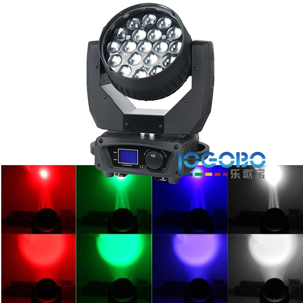 

Hot Stage Lighting RGBW 4In1 19x15W Zoom LED Moving Head Beam Wash Light DMX Zoom Function High Beam Lights for Sale, Cheap 2PCS