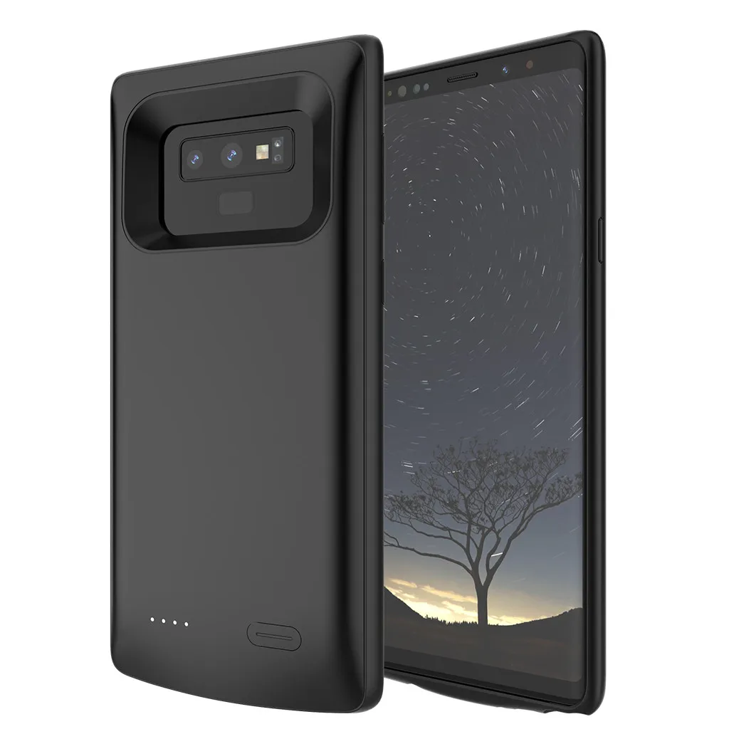 5000 мА/ч Расширенный чехол для зарядки телефона для samsung Galaxy Note 9, защита от пыли, срок службы, мягкая резина - Цвет: Black