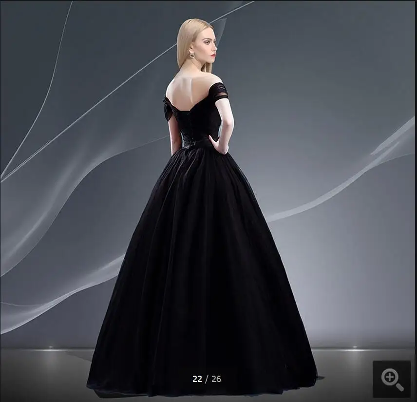 Новинка 2017 черное Тюлевое бальное платье с открытыми плечами сексуальное